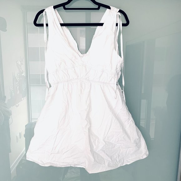 WHITEROOM+CACTUS - White Poplin Side Cut Out Dress - Size L - Picture 3 of 10